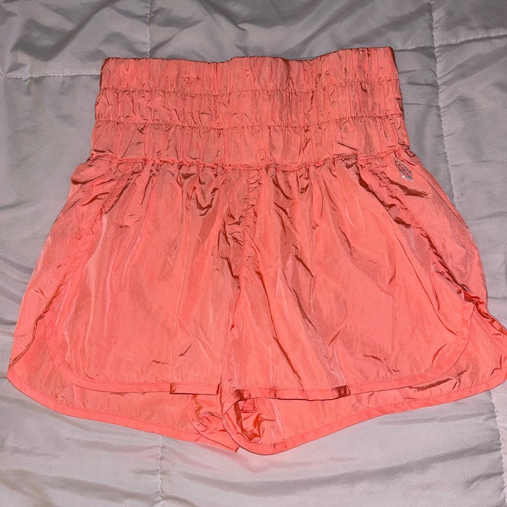 free people peachy orange shorts!! size medium